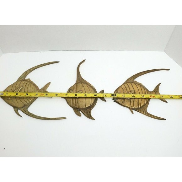 Unbranded | Wall Decor | Vintage Brass Angel Fish Trio Hanging Wall ...